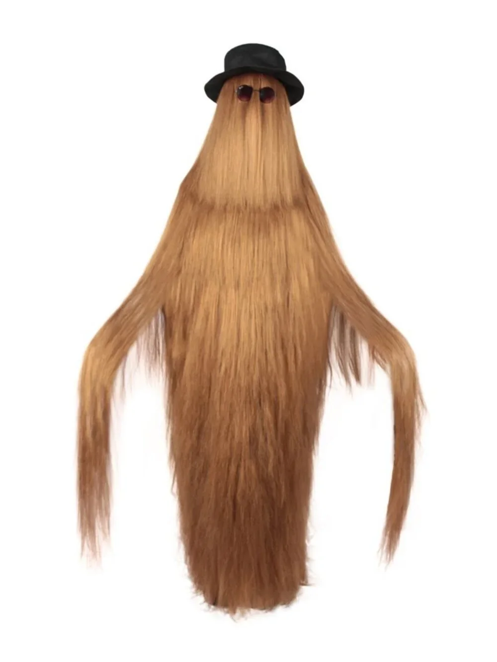 Cousin It Inspired Dapper Creature Costume - Wig, Hat & Glasses for Halloween